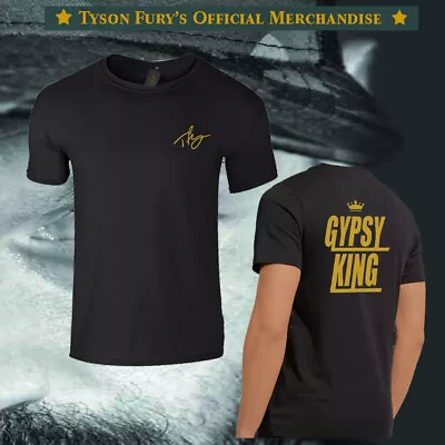 Buy Official Tyson Fury Gypsy King Adult Black T-shirt Gold Front And Back Print. • 15.99£