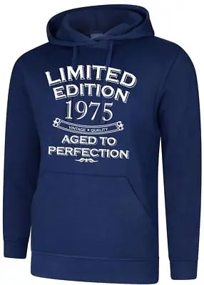 Buy 48th Birthday Gift Present Limited Edition 1975 Aged To Mens Womens Hoody Hoodie • 18.99£