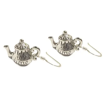 Buy Alice In Wonderland Tea Pot Earrings Sterling Silver TEA TIME Mad Hatter Party  • 19.99£