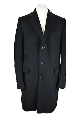Buy HUGO BOSS Black Coat Size Uk 52 Mens Slim Fit 100% Pure Cashmere Overcoat  • 54.64£