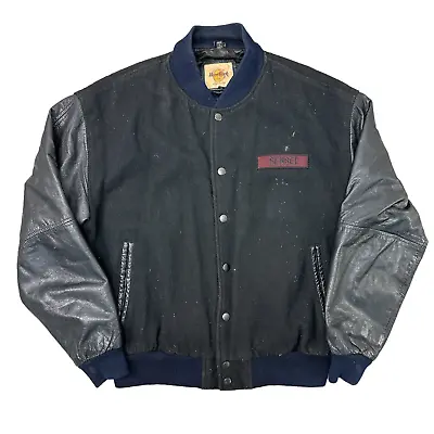 Buy Hard Rock Cafe Varsity Leather Jacket Save The Planet Berlin Black Mens Small • 89.99£