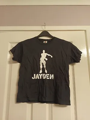 Buy Boys Black Fortnite T Shirt Top With The Name Jayden On The Front Age 7 To 8 • 0.50£