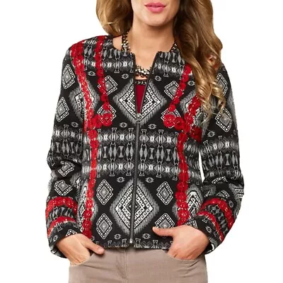Buy Monsoon Embroidered Zip Up Trophy Jacket UK 8 Aztec Ethnic Woven Tapestry Boho • 38£