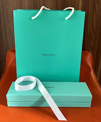 Buy Tiffany & Co Packaging Leather Necklace Box In Hard Box & Bag With Ribbon • 69.99£