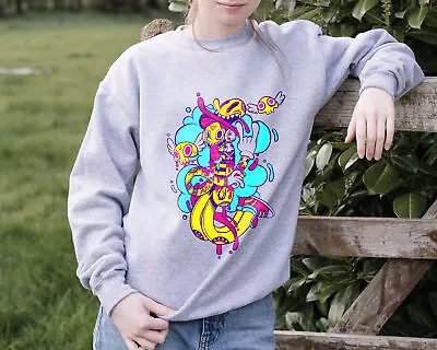 Buy Cool Pop Culture Art  Vibrant Colourful Sweatshirt Gaming Lovers Jumper Trendy • 17.99£