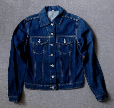 Buy Women's Indigo Denim Dark Blue Denim Jacket 100% Cotton Size: 10 • 12.99£