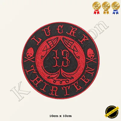 Buy Lucky 13 Biker Group Embroidered Iron On/Sew On Patch/Badge For Clothes • 2.99£