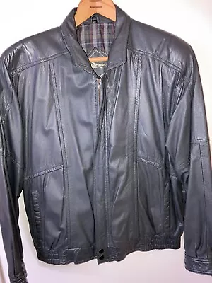 Buy  Dannimac  Mens Real Leather Bomber Jacket In Slate Grey • 65£