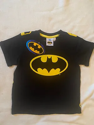 Buy Boys Kids Childrens Dc Comics Batman T-shirt Top  Large Logo All Over Print Back • 10.99£