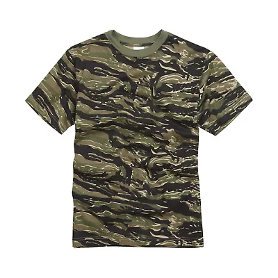 Buy Army T Shirt Military Combat US American Vietnam Short Sleeve Cotton Camo Tiger • 9.99£