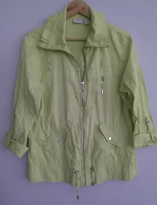 Buy Zenergy By Chico's Women's Green Full Zip Drawstring Windbreaker Jacket Size 2 • 11.39£