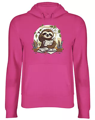 Buy Back To School Hoodie Mens Womens Sloth Books Pens Stationary Top Gift • 17.99£
