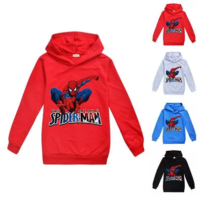 Buy Kids Boys Girls Spider-man Hoodies Sweatshirt Pullover Jumper Hooded Winter Top/ • 12.24£