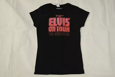 Buy Elvis Presley Glitter On Tour The Exhibition Ladies Skinny T Shirt New Official  • 8.99£