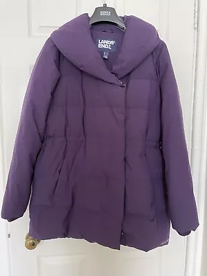 Buy Lands End Burgundy Feather And Down Coat Size M • 12£