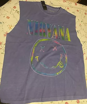 Buy Nirvana Vest Grunge Rock Merch Tank T Shirt Size Medium Kurt Cobain Dave Grohl • 13.50£