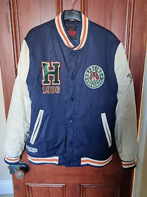 Buy Stranger Things Hawkins High Baseball Bomber Jacket Coat Varsity LARGE  NWOT • 39.99£