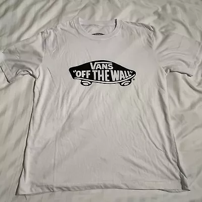 Buy VANS Off The Wall LARGE White Skate 100% Cotton Short Sleeve T-Shirt Size L • 9.42£
