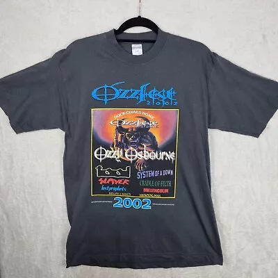 Buy Jerzees Ozzfest 2002 Tshirt Black Size M Ozzy Osbourne Festival Merch Vintage • 79.96£