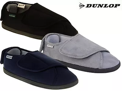 Buy Mens Dunlop Orthopaedic Slippers Diabetic Wide Fit  Faux Fur Lined Indoor Shoes • 12.99£