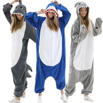 Buy Animal Pajamas Cosplay Adult Costume Cartoon One Piece Shark Wolf Horse SizeS-XL • 20.92£