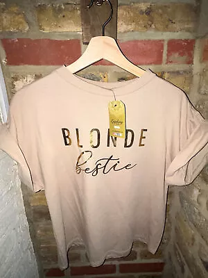 Buy Blonde Bestie T-shirt Beige Was £19 Now £9 • 9£