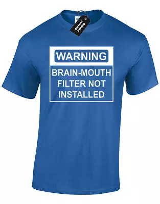 Buy Warning Brain Mouth Filter Mens T Shirt Funny Design Big Sizes S - 5xl • 7.99£