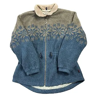 Buy Vintage Woolrich Fleece Jacket Deep Pile All Over Print Sherpa USA Womens Large • 24.99£