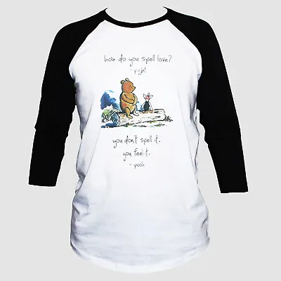 Buy Winnie The Pooh Love Friendship Quote T Shirt Cute 3/4 Sleeve Unisex • 16.95£