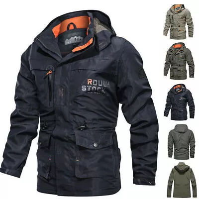 Buy Mens Military Jacket Winter Warm Waterproof Hooded Combat Outdoor Tactical Coat • 27.59£
