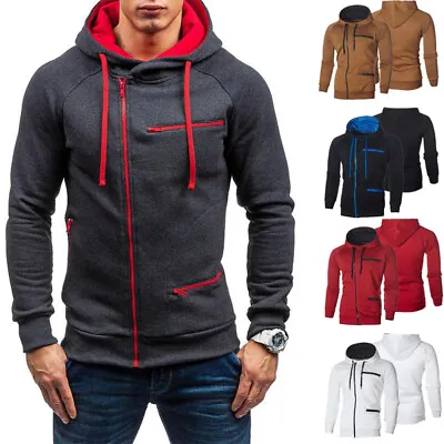 Buy Mens Hoodies Jacket Zip Up Hooded Coat Warm Winter Pullover Sweatshirt Outwear • 12.55£