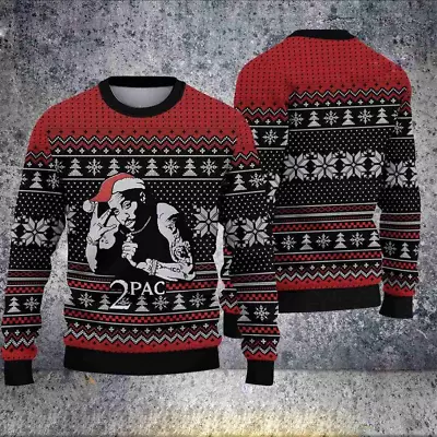 Buy 2 Pac Rapper Christmas Music Gift Idea Knitted Sweater. • 40.86£
