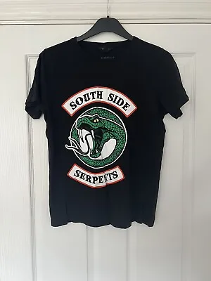 Buy Womens New Look Black Riverdale South Side Serpents T-shirt UK Size 12 • 6.99£