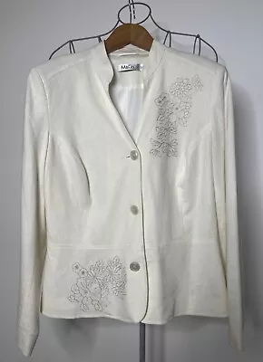 Buy M&Co Ladies Jacket, Size 14, Ivory, Linen Blend, Embroidered, Stunning, New • 12£