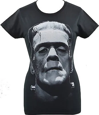 Buy Sale! Womens Horror T-shirt Boris Karloff Frankenstein Monster Vintage Halloween • 9.50£