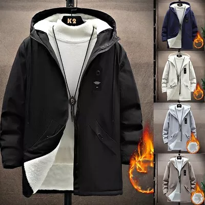 Buy Winter Warm Hoodie Jacket Trench Coat Slim Fit Plus Velvet Top For Men • 24.68£