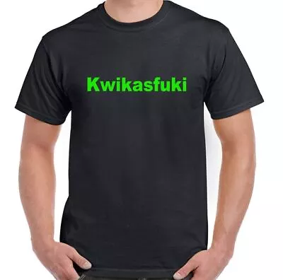 Buy Kawasaki T-Shirt Kwikasfuki Mens Funny Biker Motorbike Ninja Sports Bike Racing • 8.98£