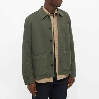 Buy NUDIE JEANS Barney Worker Jacket Organic Cotton Chore Shirt Dark Olive Green NEW • 54.99£