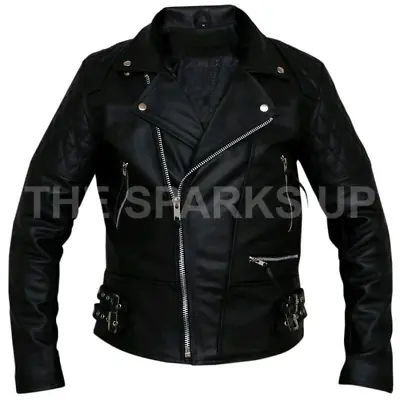 Buy Leather Brando Motorbike Jacket Marlon Biker Motorcycle Real Lambskin Leather • 119.99£