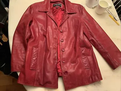 Buy Ambition New York Red Leather Jacket XXL • 85.50£