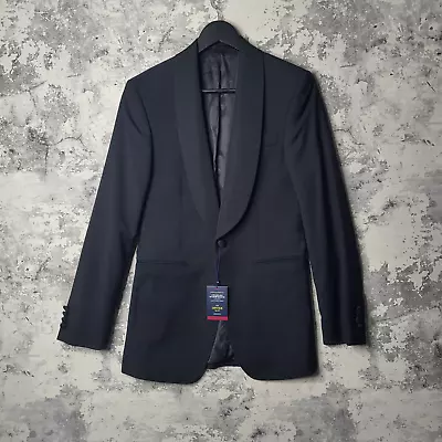 Buy Charles Tyrwhitt Dinner Suit Jacket 34R Black Extra Slim Merino Tuxedo Blazer • 99.95£