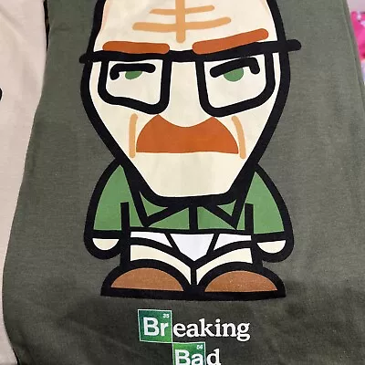 Buy Breaking Bad T-shirt Mens Large Green Gildan Heisenberg Plastic Head Cotton • 7.99£