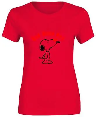 Buy Womens Red Nose Day Snoopy Print T Shirt Girls Short Sleeve Top Cotton Tee Gym • 9.99£