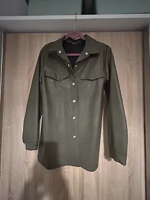 Buy Boohoo Olive Green Faux Leather Shirt • 0.99£