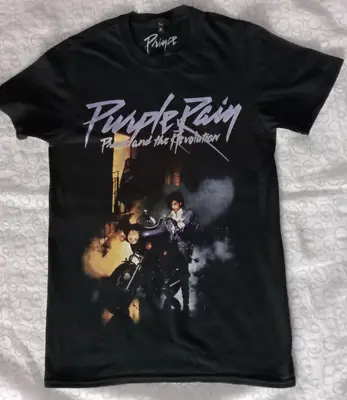 Buy Prince And The Revolution Purple Rain T Shirt Black Short Sleeve Size S (8 -10) • 7.50£