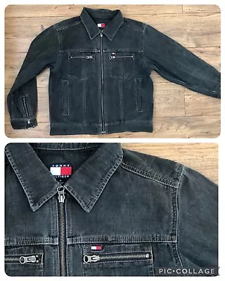 Buy Tommy Hilfiger Black/Grey Jeans Denim Jacket Size M • 35£