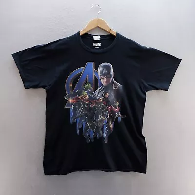 Buy The Avengers T Shirt Medium Black Marvel Characters Graphic Print Mens • 8.09£