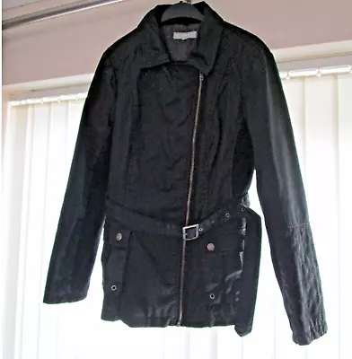 Buy Red Herring Faux Leather Jacket, Lined, Detachable Fur Collar, Size 14   VGC • 8£