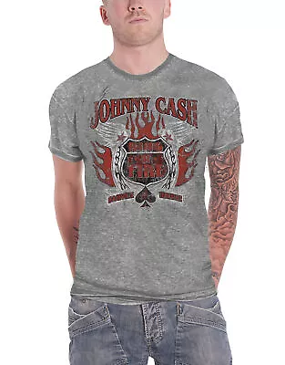 Buy Johnny Cash Ring Of Fire Burnout T Shirt • 16.95£