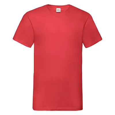 Buy Fruit Of The Loom Plain Cotton Short Sleeve V Vee Neck T-Shirt Tee Shirt S-5XL • 6.99£
